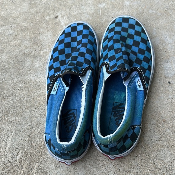 Vans pre loved blue checkered sneakers size 5.5 Men’s - Picture 4 of 7